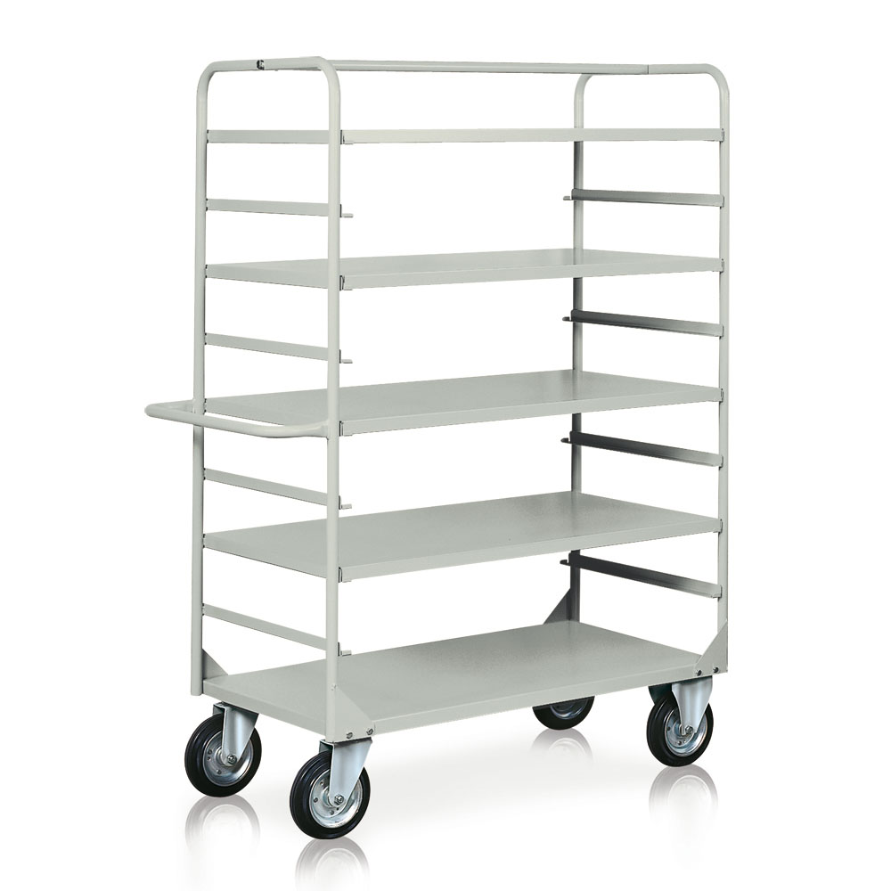 Sheet metal trolley with 4 shelves - C060